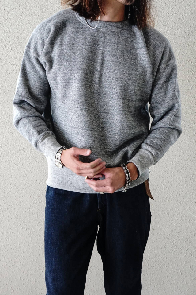 Olde Homesteader "Extra Cotton Fleece / Crew Neck Long Sleeve" TOP CHARCOAL