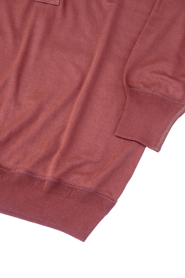 Olde Homesteader "Henley Neck Longsleeve" - Interlock - MAHOGANY