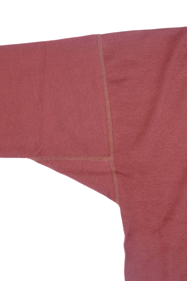 Olde Homesteader "Henley Neck Longsleeve" - Interlock - MAHOGANY