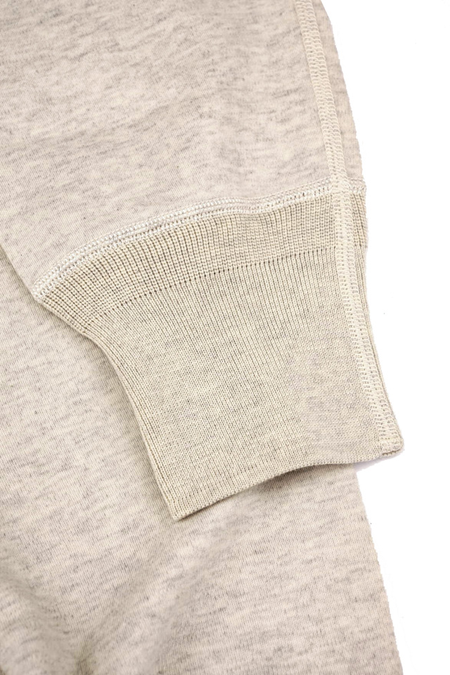 Olde Homesteader "Henley Neck Longsleeve" - Interlock - ECRU HEATHER