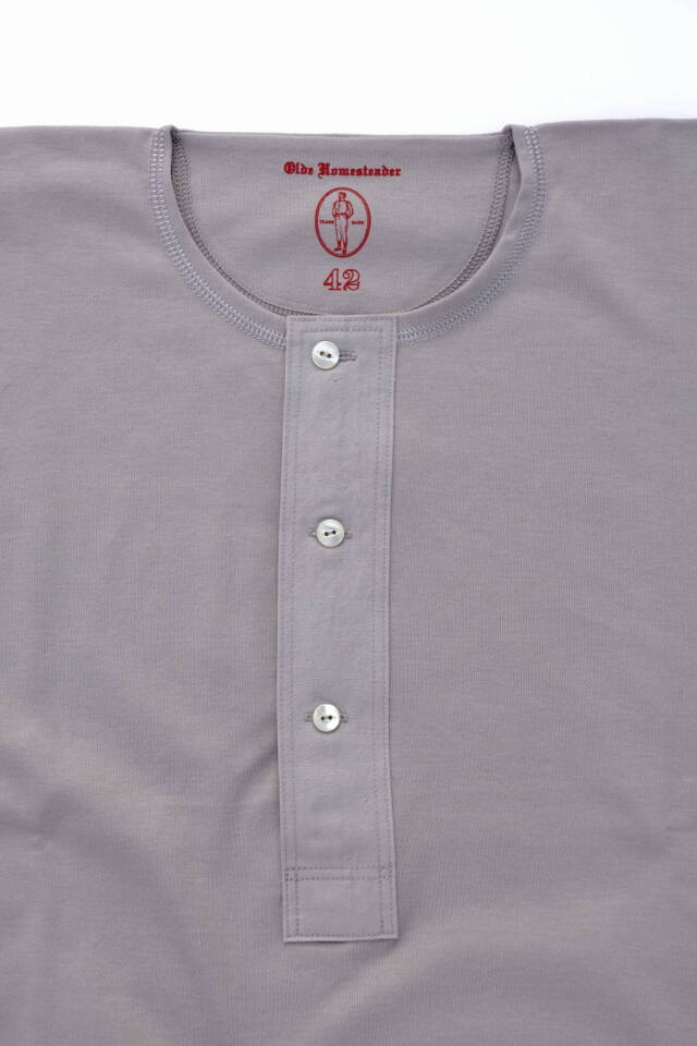 Olde Homesteader "Henley Neck Shortsleeve" - Interlock - MIST