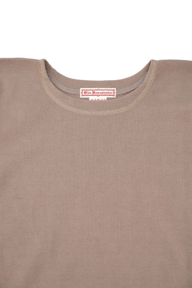Olde Homesteader "Crew Neck Short Sleeve" - Heavy Weight Rib - KHAKI