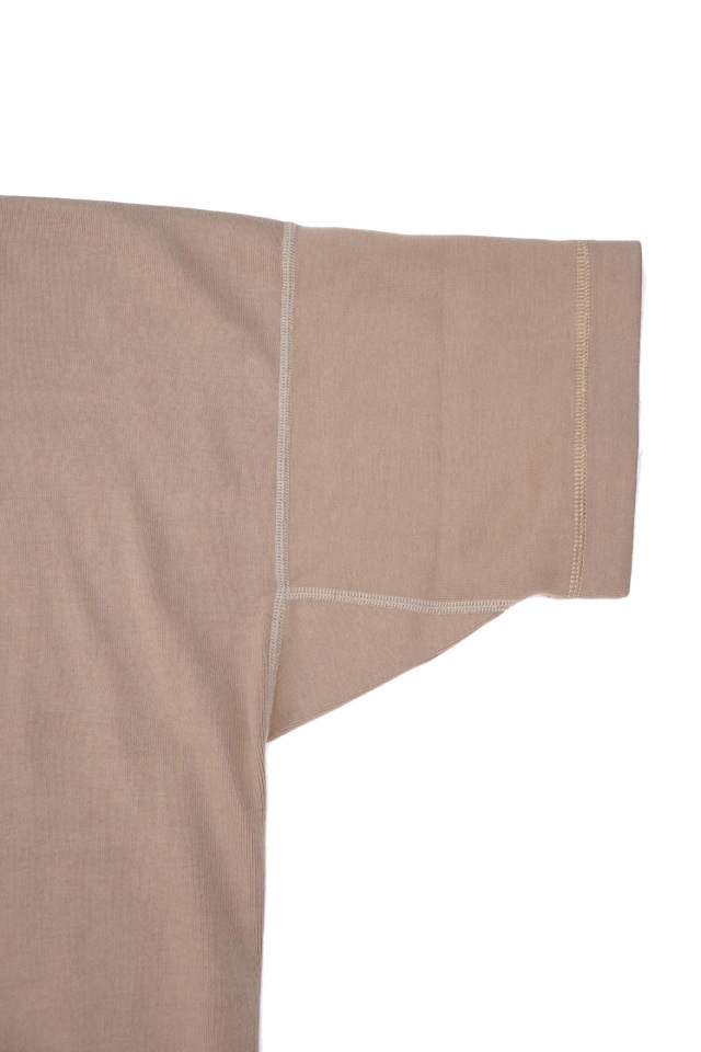Olde Homesteader "Crew Neck Short Sleeve" - Heavy Weight Rib - KHAKI