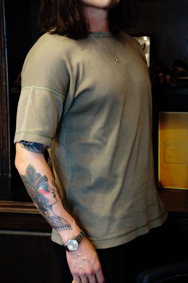 Olde Homesteader "Crew Neck Short Sleeve" - Heavy Weight Rib - OLIVE