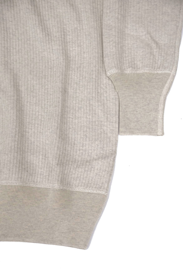 Olde Homesteader "Henley Neck Longsleeve" - Swedenish Army Rib - ECRU HEATHER
