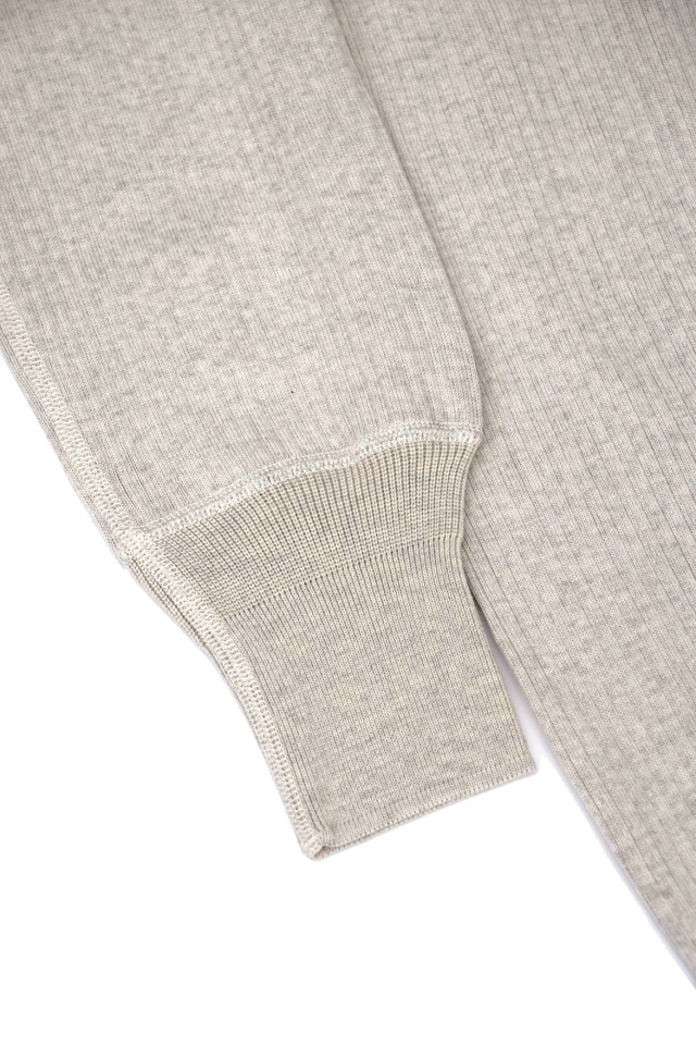Olde Homesteader "Crew Neck Longsleeve" - Swedenish Army Rib - ECRU HEATHER