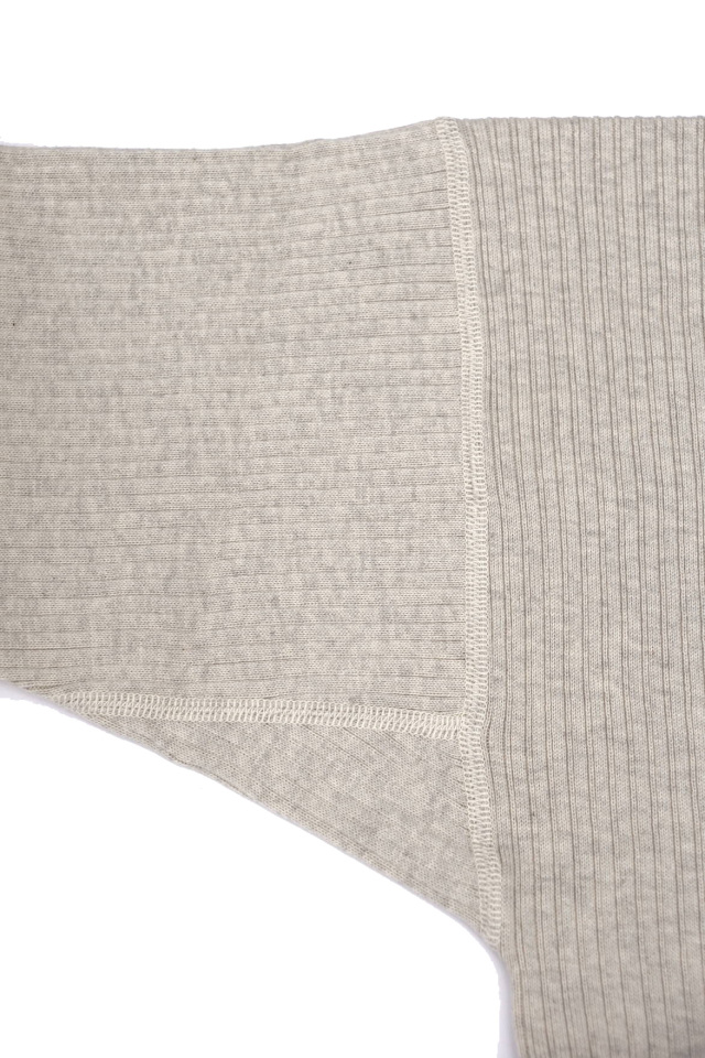 Olde Homesteader "Henley Neck Longsleeve" - Swedenish Army Rib - ECRU HEATHER