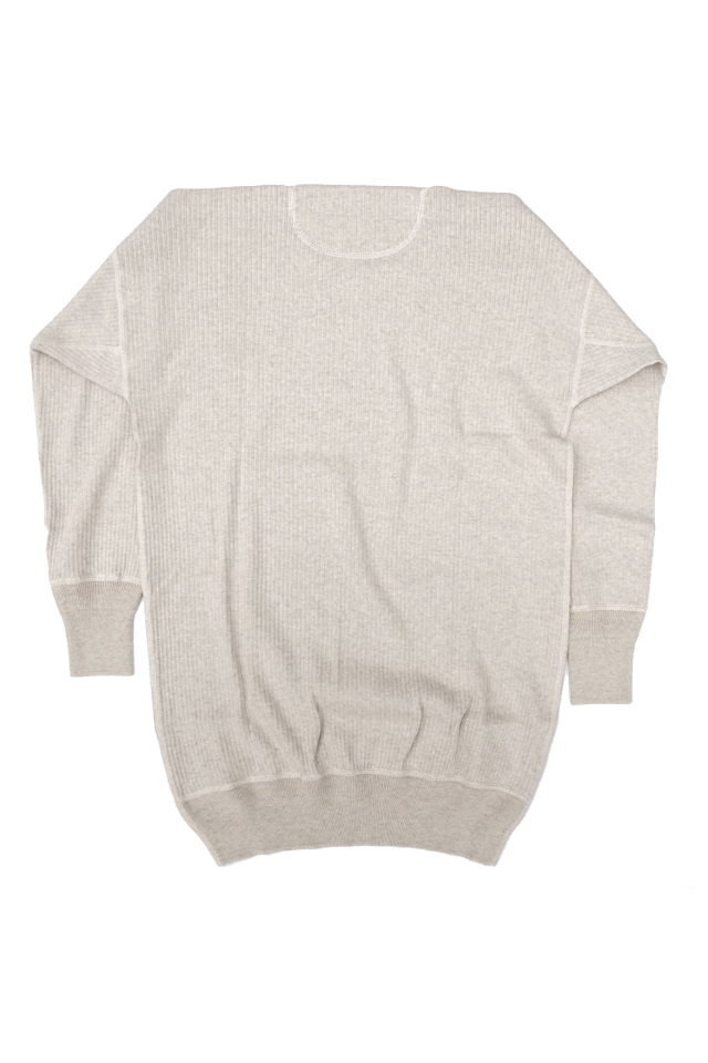 Olde Homesteader "Henley Neck Longsleeve" - Swedenish Army Rib - ECRU HEATHER