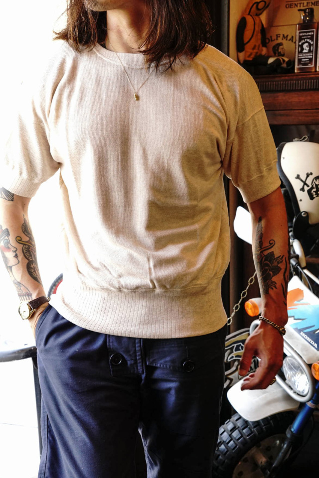 Olde Homesteader "Crew Neck Shortsleeve" - Extra Cotton Jersey - ECRU