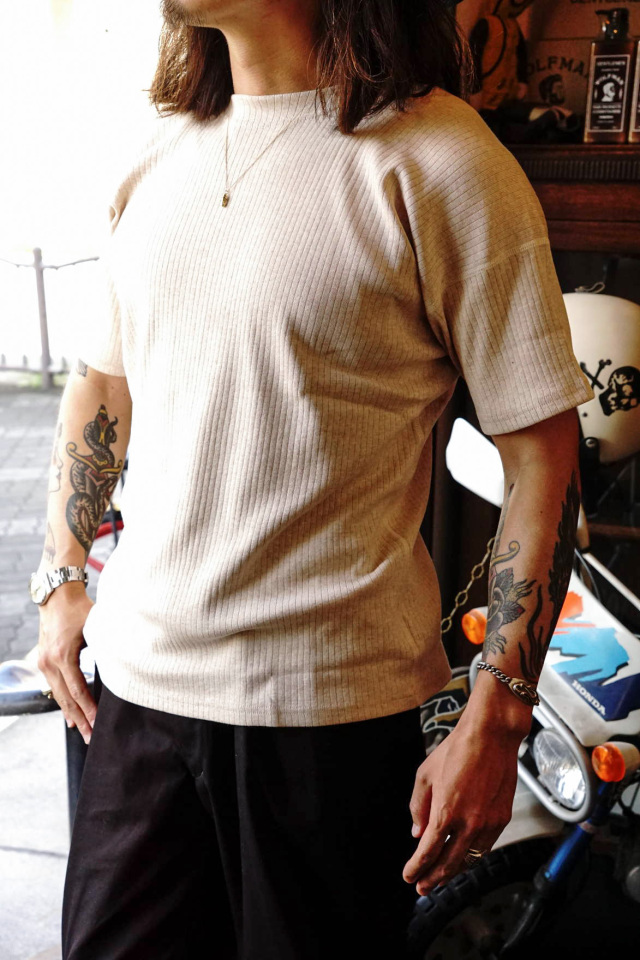 Olde Homesteader "Crew Neck Shortsleeve" - Extra Cotton Rib - ECRU