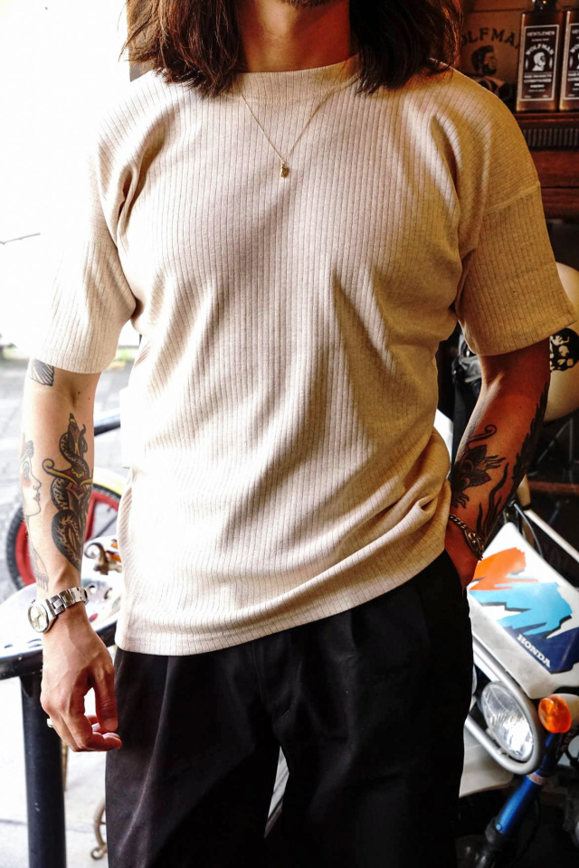 Olde Homesteader "Crew Neck Shortsleeve" - Extra Cotton Rib - ECRU