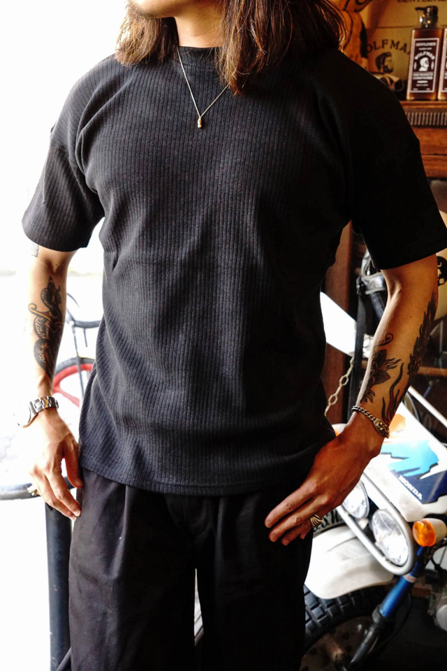 Olde Homesteader "Crew Neck Shortsleeve" - Extra Cotton Rib - BLACK