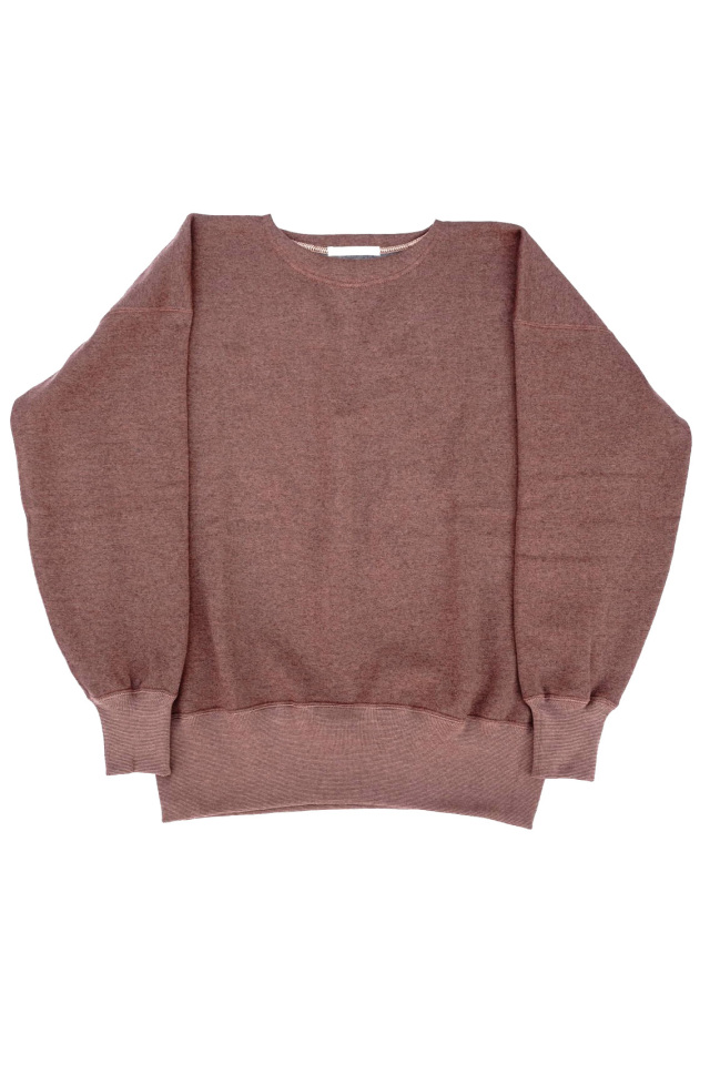 Olde Homesteader "Extra Cotton Fleece / Crew Neck Long Sleeve" BROWN HEATHER