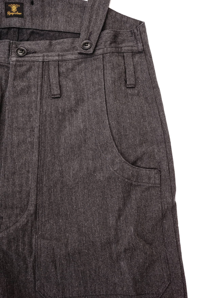 Django Atour classic germanwork overalls / grey herringbone B.S.W.