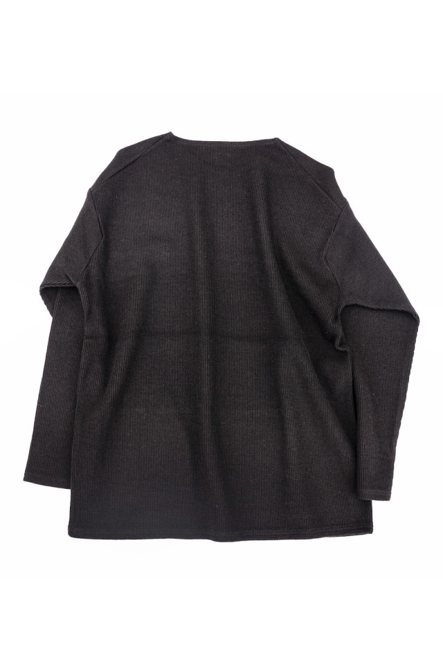 Django Atour da wool quartergauge longsleeve / shabby black