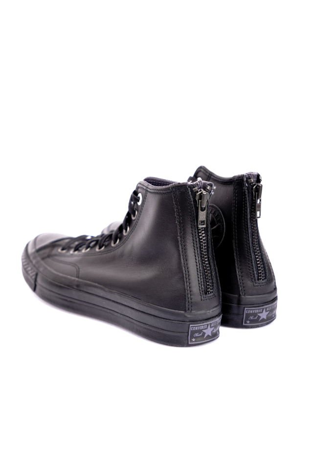 "CONVERSE CT70"'Chuck Taylor 70 BLACK ZIP HI "LEATHER" [BLACK/BLACK/DARK MOTH]