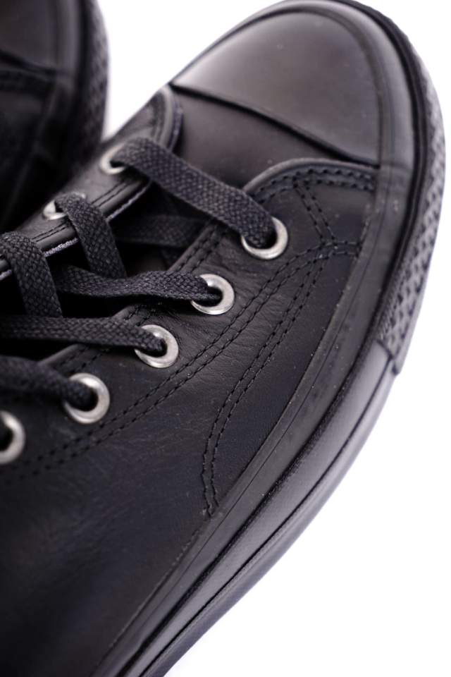 "CONVERSE CT70"'Chuck Taylor 70 BLACK ZIP HI "LEATHER" [BLACK/BLACK/DARK MOTH]