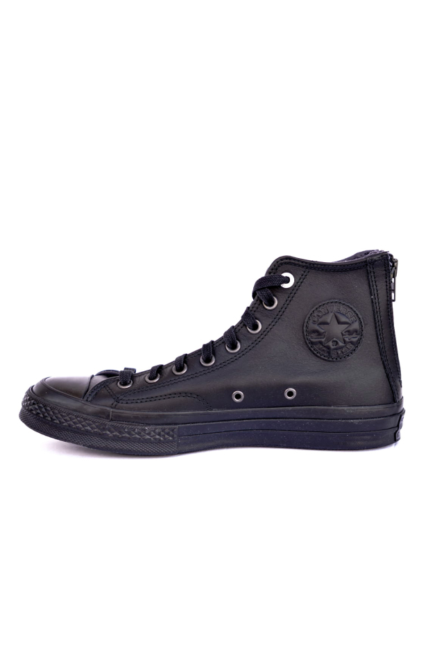 "CONVERSE CT70"'Chuck Taylor 70 BLACK ZIP HI "LEATHER" [BLACK/BLACK/DARK MOTH]