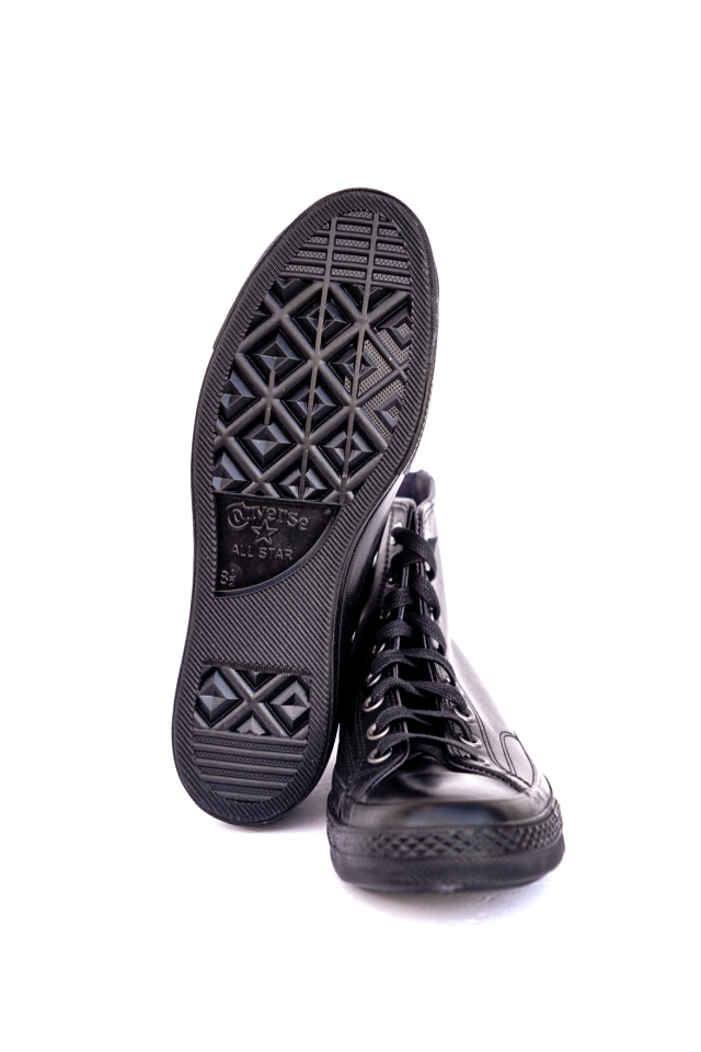 "CONVERSE CT70"'Chuck Taylor 70 BLACK ZIP HI "LEATHER" [BLACK/BLACK/DARK MOTH]