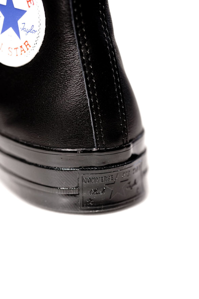 "CONVERSE CT70"'Chuck Taylor 70 HI "LEATHER" [BLACK/BLACK/WHITE]