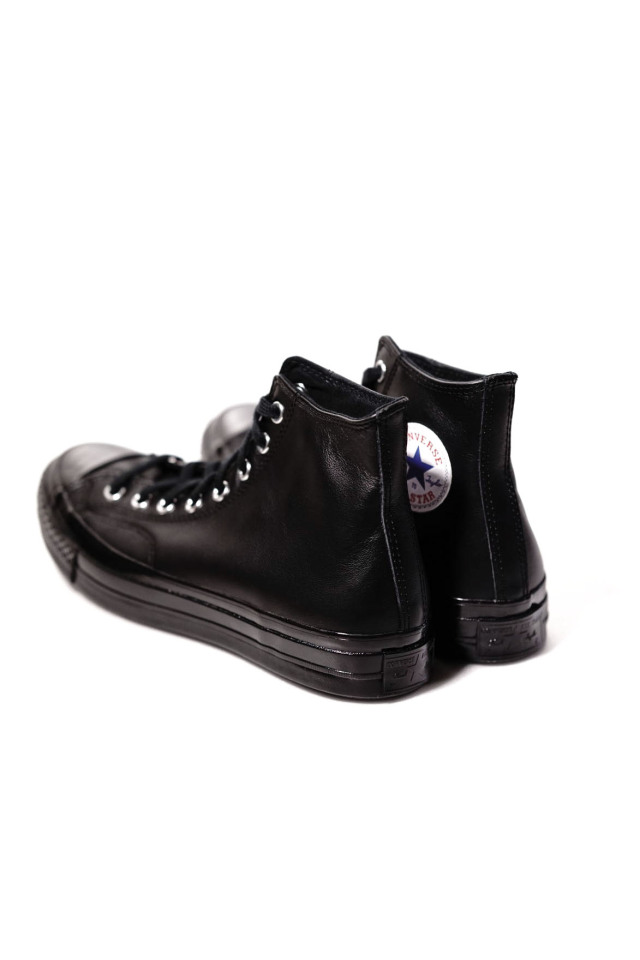 "CONVERSE CT70"'Chuck Taylor 70 HI "LEATHER" [BLACK/BLACK/WHITE]