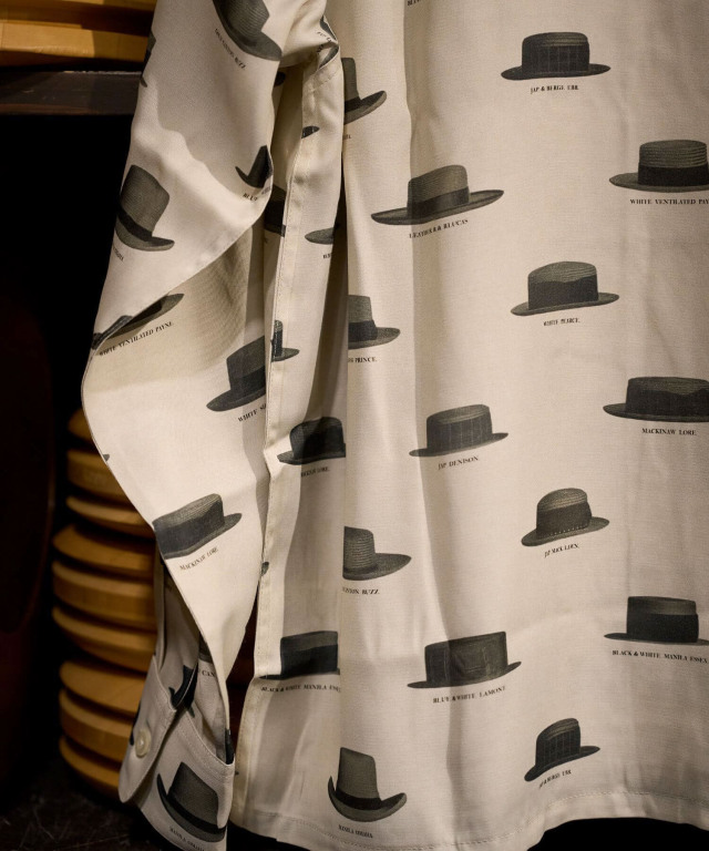 WILD AT HEART "HAT PATTERN" OPEN COLLAR L/S SHIRTS