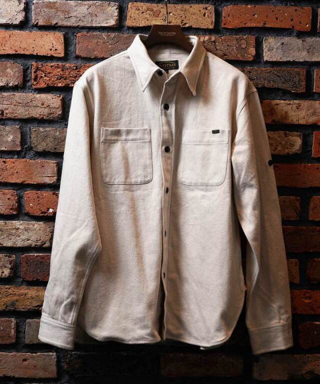 Mr.FATMAN "Johnny Cotton Flannel Shirt" IVORY