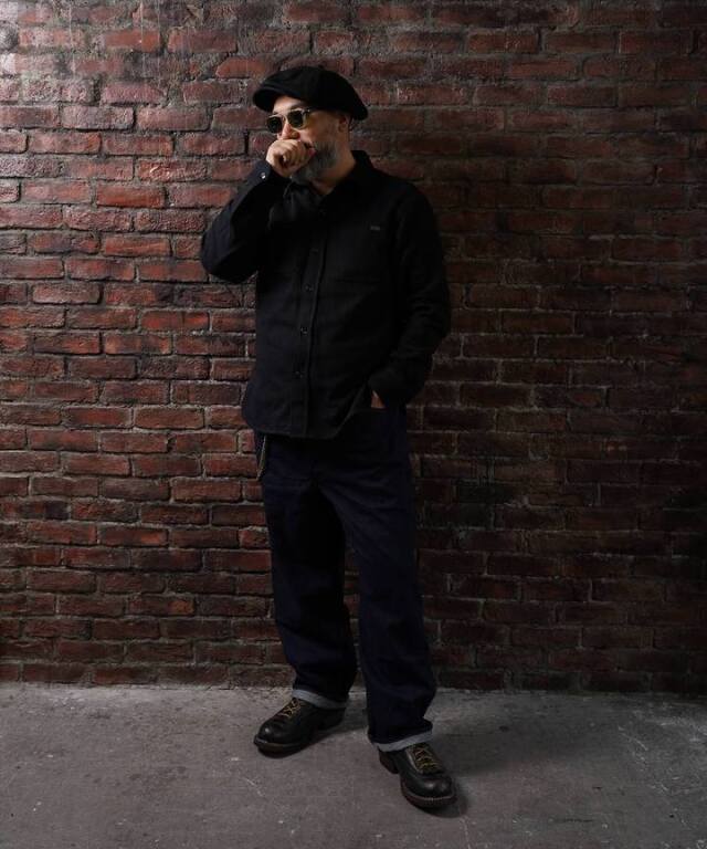 Mr.FATMAN "Johnny Cotton Flannel Shirt" BLACK
