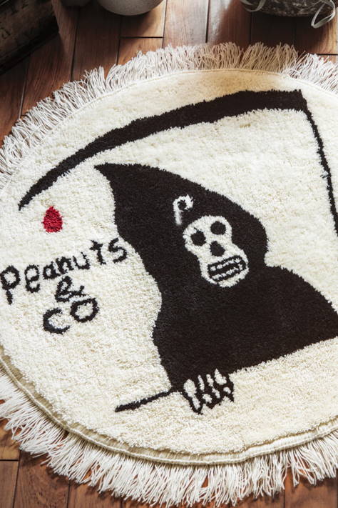 PEANUTS & Co.×Scum boy tattoo ORIFINAL HANDMADE RUG GRIM REPER