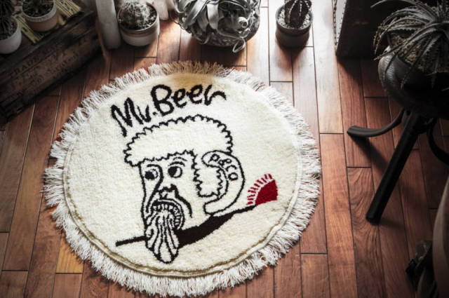 PEANUTS & Co.×Scum boy tattoo ORIFINAL HANDMADE RUG Mr. BEER