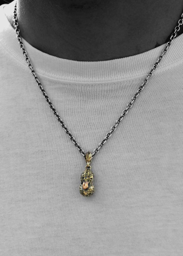 PEANUTS & Co. BERO TATOO PEANUTS Ssize brass×copper + CHAIN silver×brass