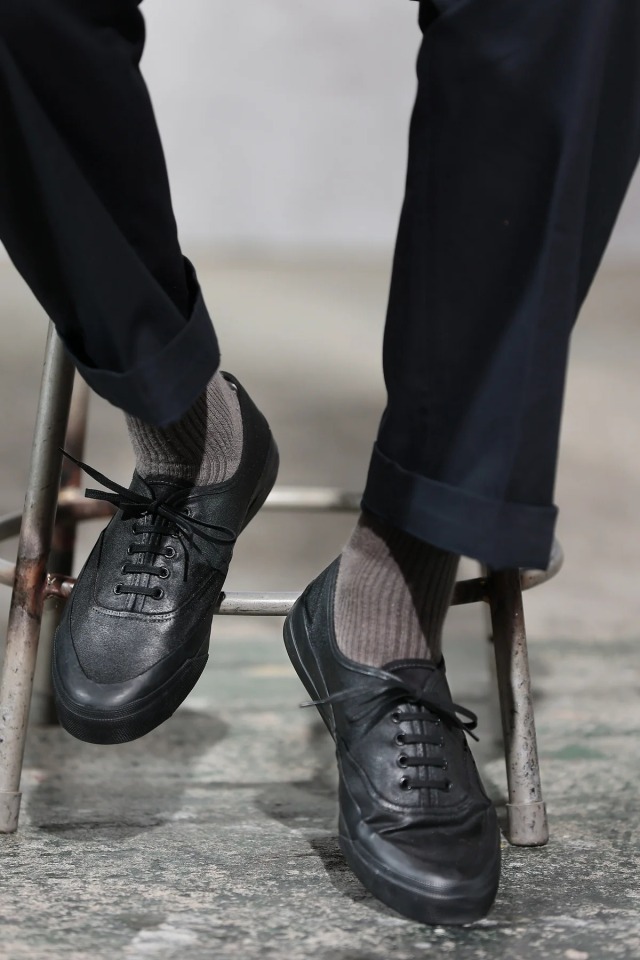 Peanuts&Co.×ACVM ACV-SNK01WX-PNT "WAXED COTTON P-DECK SHOES" BLACK