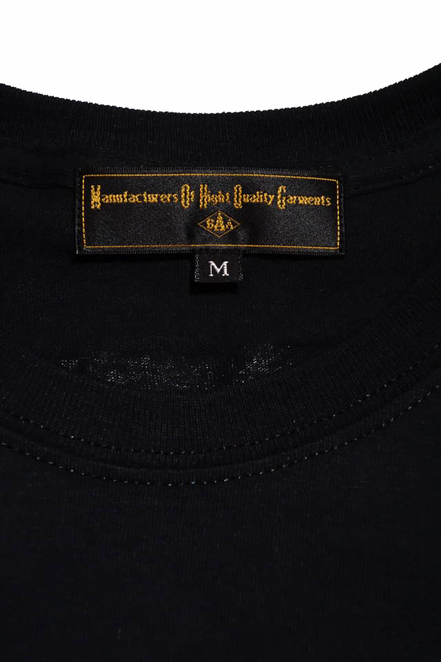 BAA COSTUME MFG. "ZEBRA BACK" POCKET TEE BLACK/WHITE