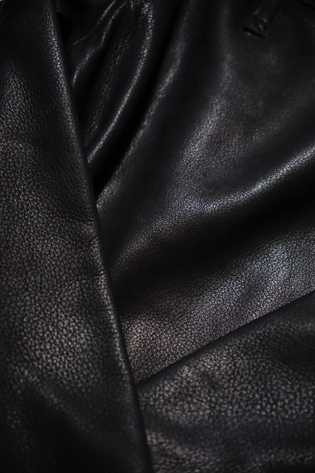 BAA COSTUME MFG. "MOLT" DEERSKIN LONG SLEEVE TEE BLACK