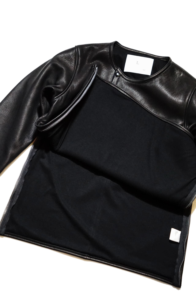 BAA COSTUME MFG. "MOLT" DEERSKIN LONG SLEEVE TEE BLACK
