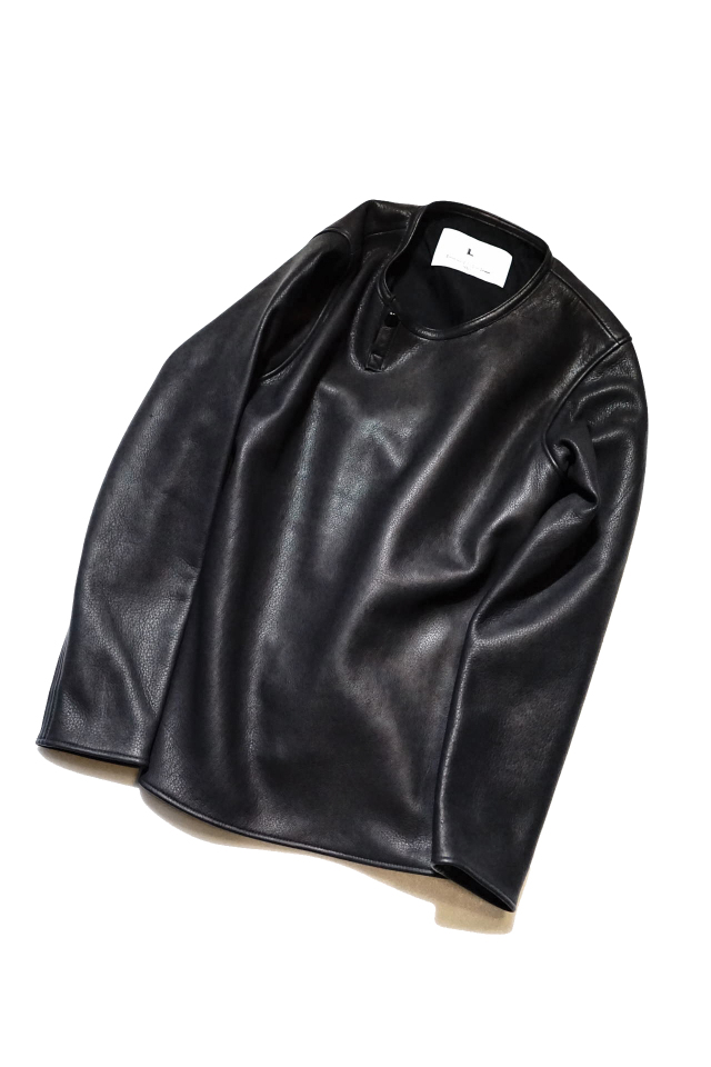 BAA COSTUME MFG. "MOLT" DEERSKIN LONG SLEEVE TEE BLACK