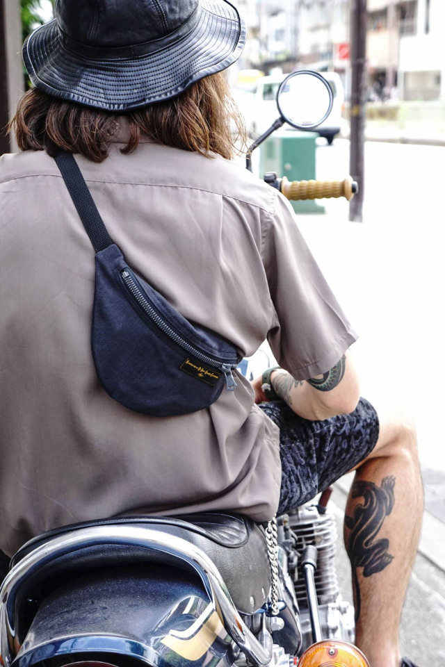 BAA COSTUME MFG. "BAA MILITARY SPECIFICATIONS WAIST BAG" 1940s US ARMY FABRIC BLACK