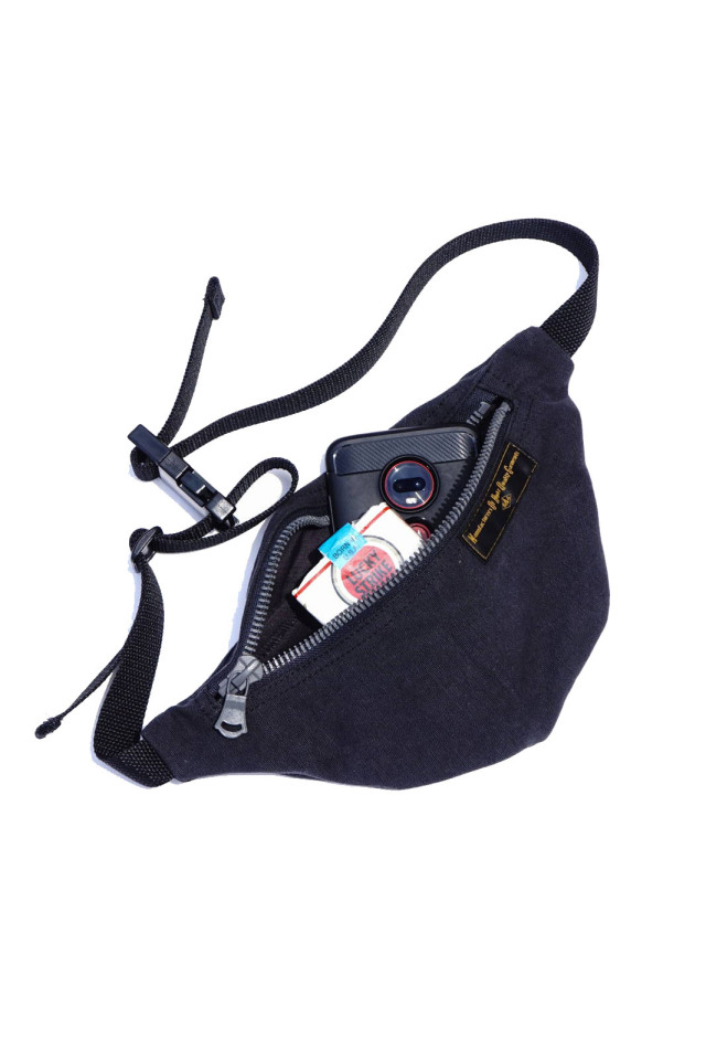 BAA COSTUME MFG. "BAA MILITARY SPECIFICATIONS WAIST BAG" 1940s US ARMY FABRIC BLACK