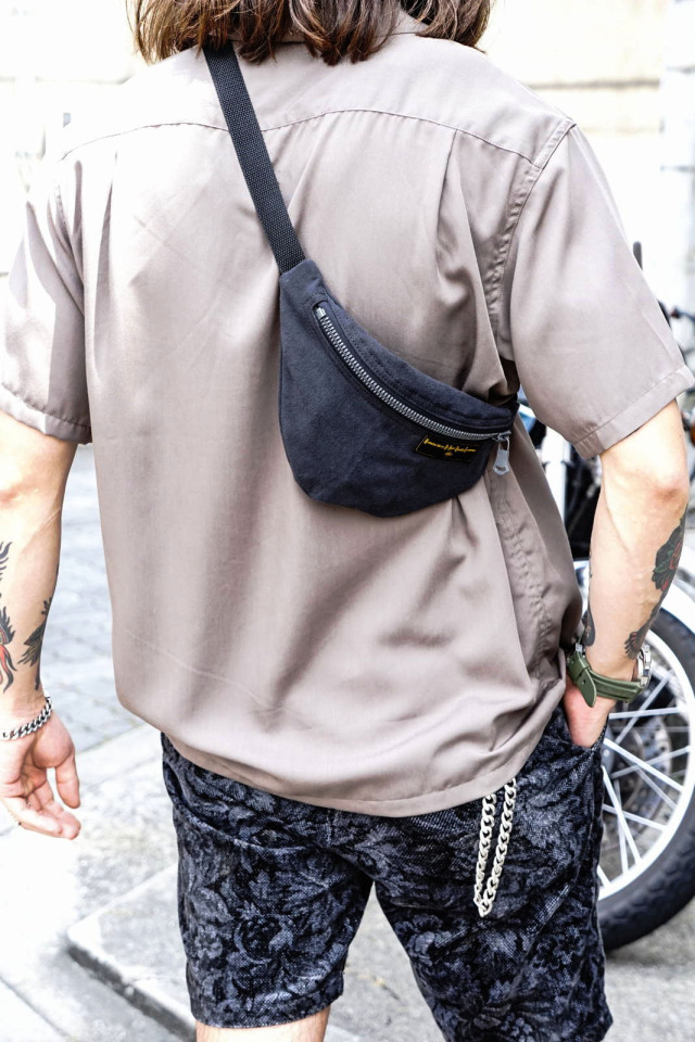 BAA COSTUME MFG. "BAA MILITARY SPECIFICATIONS WAIST BAG" 1940s US ARMY FABRIC BLACK