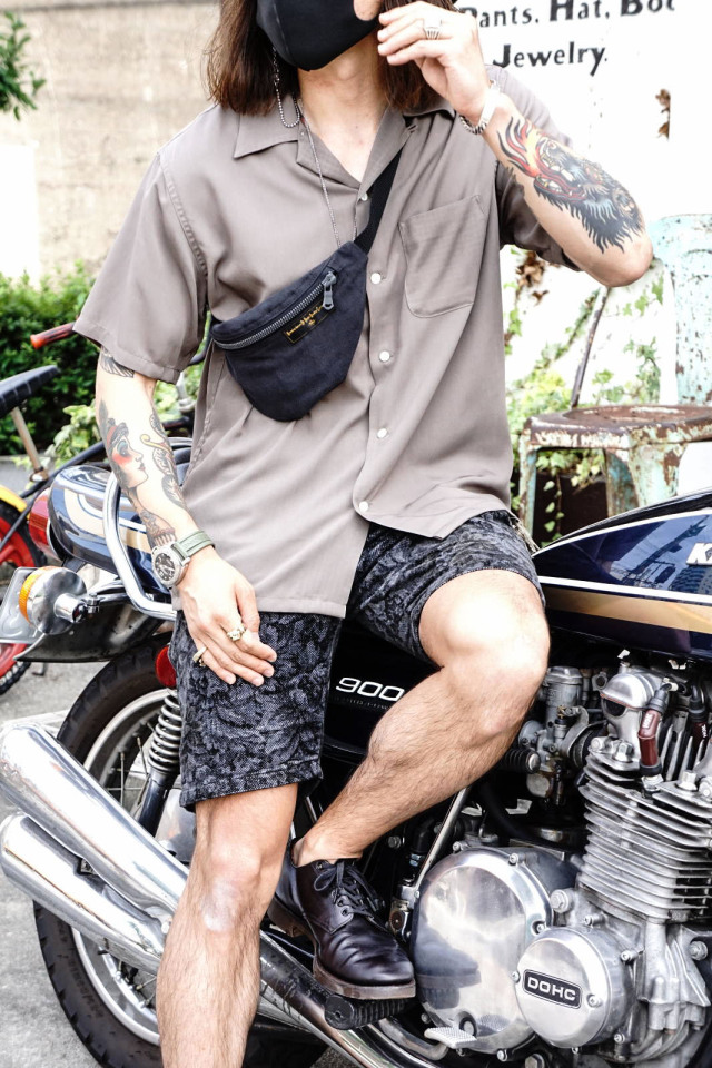 BAA COSTUME MFG. "BAA MILITARY SPECIFICATIONS WAIST BAG" 1940s US ARMY FABRIC BLACK