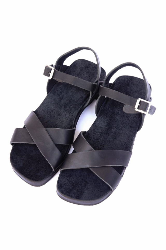 CLINCH Cross SANDAL Black Smooth