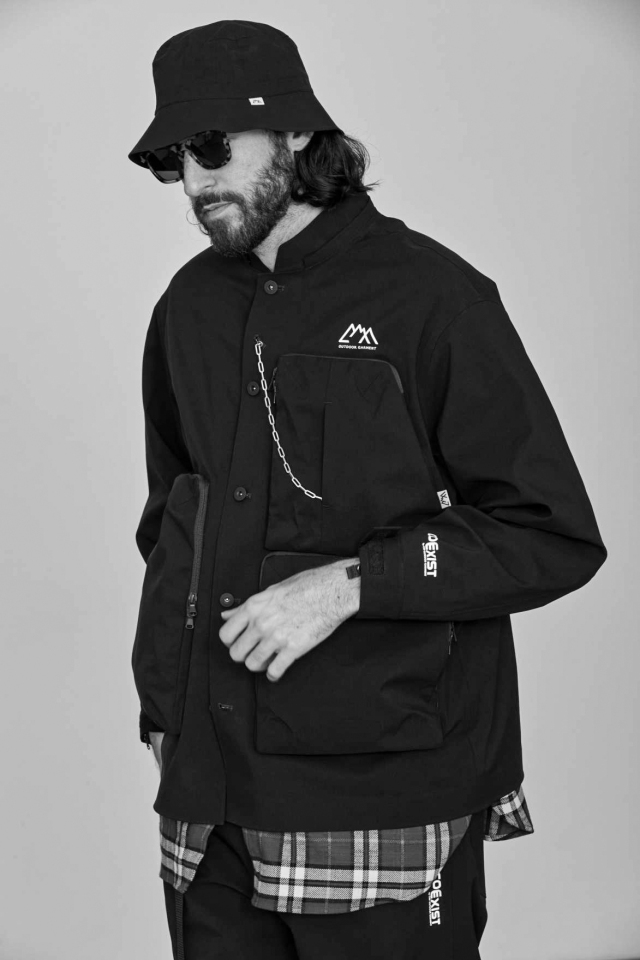 CMF OUTDOOR GARMENT "COLLERLESS COVERALL COEXIST" BLACK