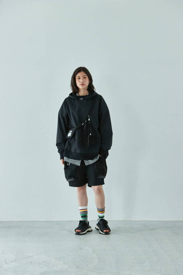 COMFY OUTDOOR GARMENT "RW-HOODIE 3 LAYER" BLACK