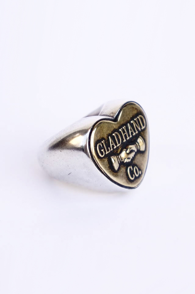 GLAD HAND. BUTTON RING "HEART" LARGE MADE IN U.S.A.
