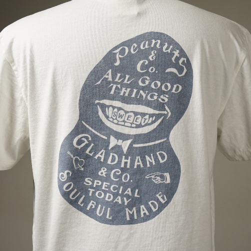 Peanuts&Co. × GLAD HAND "Mr,SMILEY - S/S T-SHIRTS" WHITE