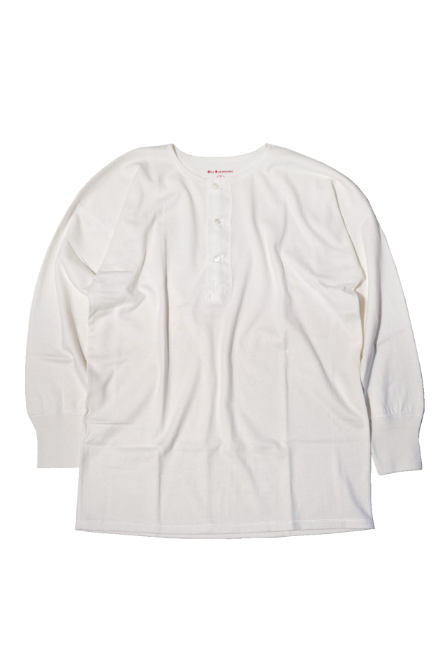Olde Homesteader "Henley Neck Long sleeve" -Rustic Jersey- OFF WHITE