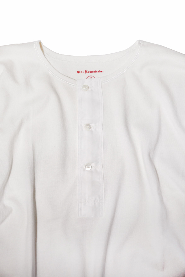 Olde Homesteader "Henley Neck Long sleeve" -Rustic Jersey- OFF WHITE