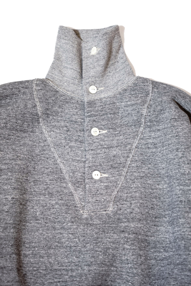 Olde Homesteader "Extra Cotton Fleece / Stand Collar Long Sleeve" TOP CHARCOAL