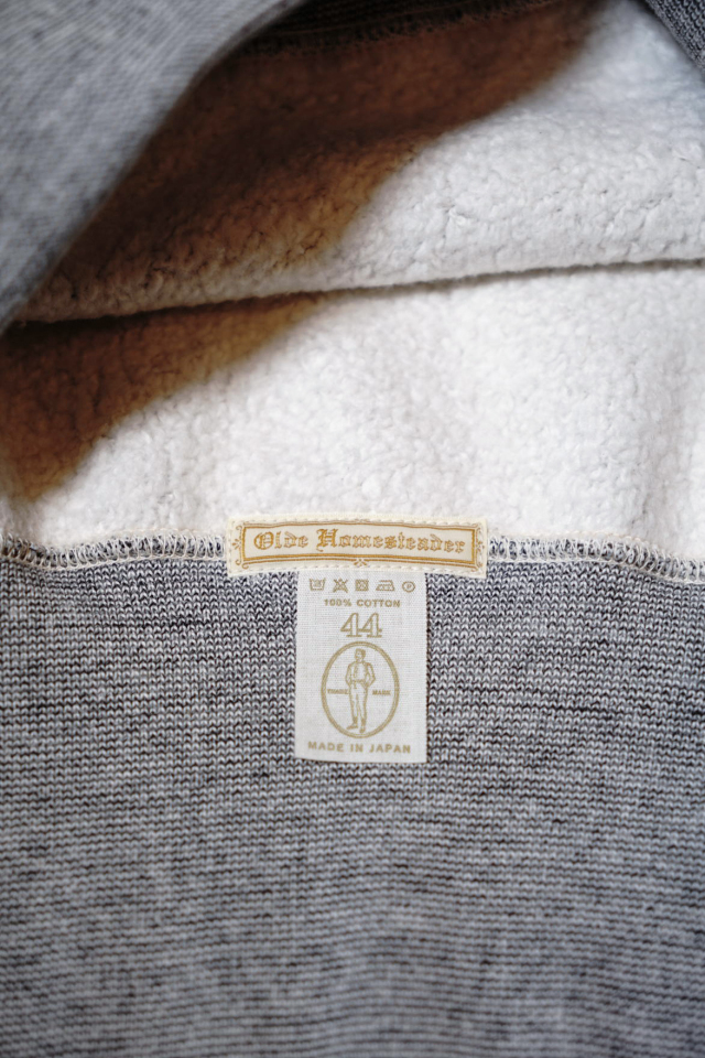 Olde Homesteader "Extra Cotton Fleece / Stand Collar Long Sleeve" TOP CHARCOAL