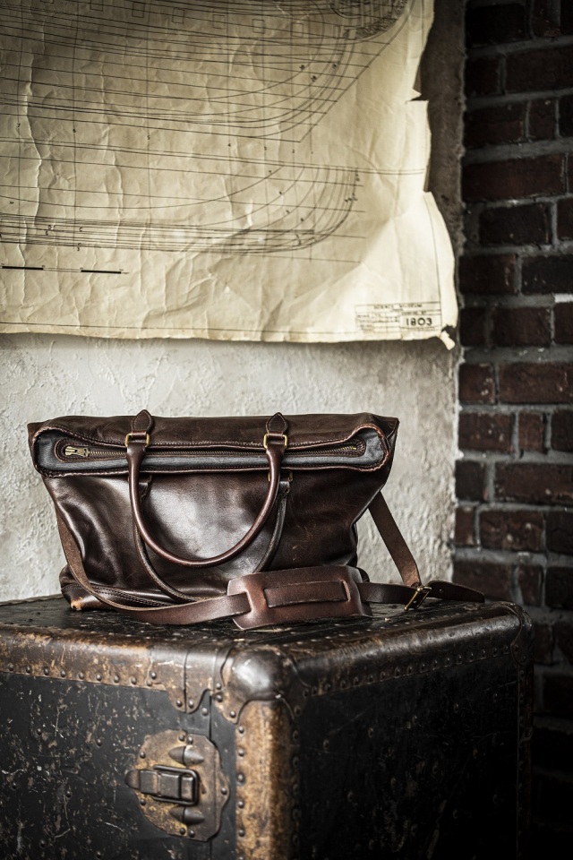 VASCO "LEATHER NELSON 2WAY BAG" BROWN